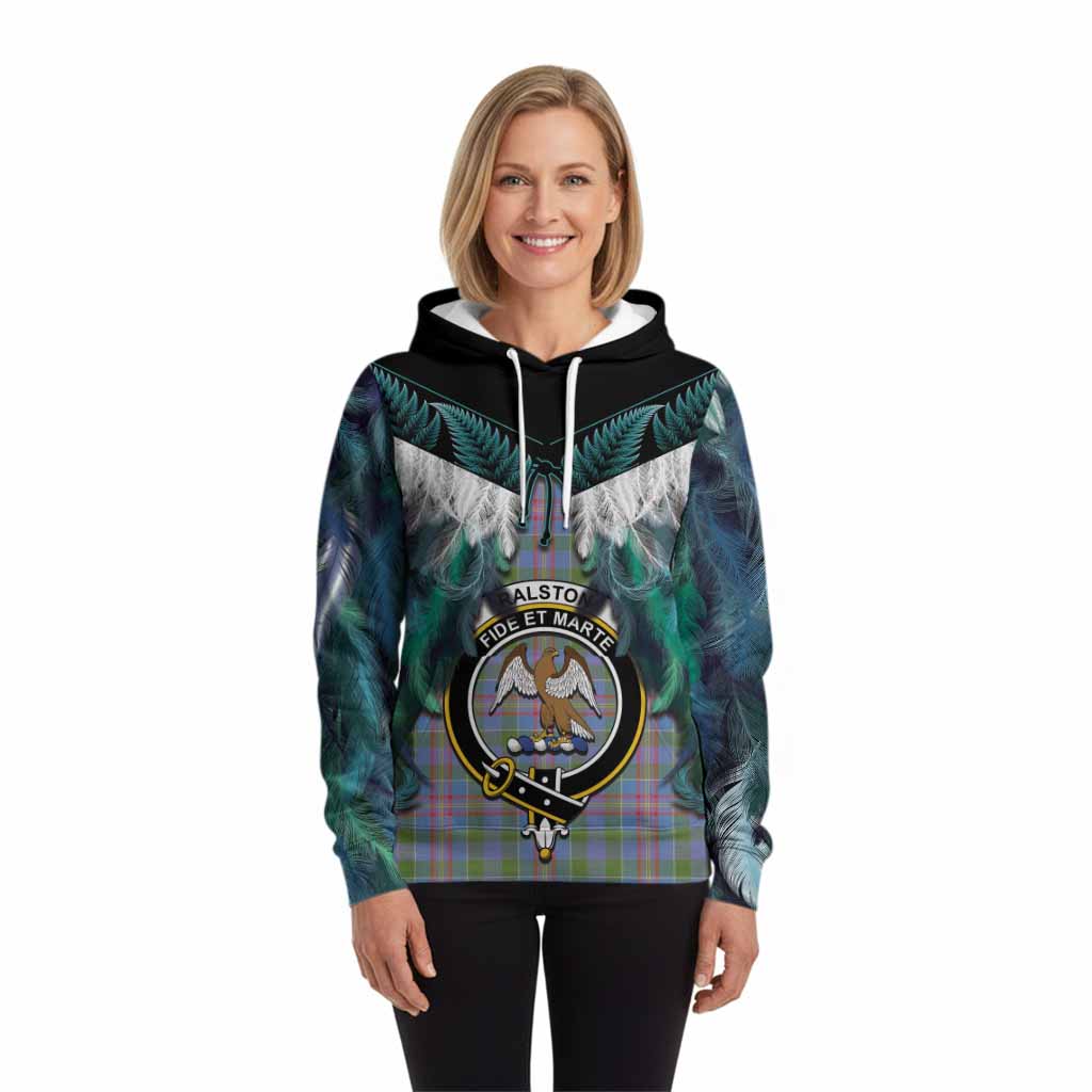 Ralston Tartan Crest Hoodie New Zealand Maori Korowai Cloak