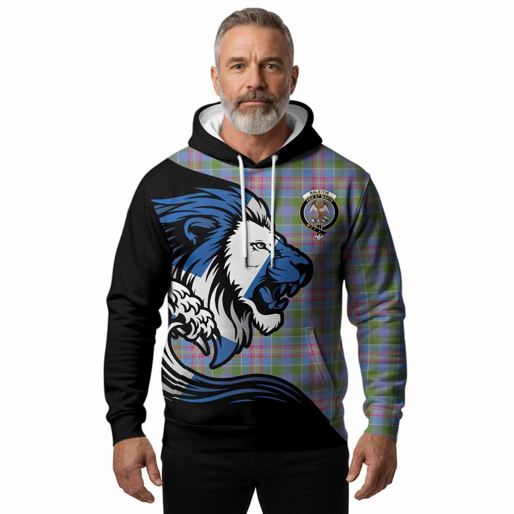 Ralston Tartan Crest Hoodie Scottish Golden Lions Wave Flow