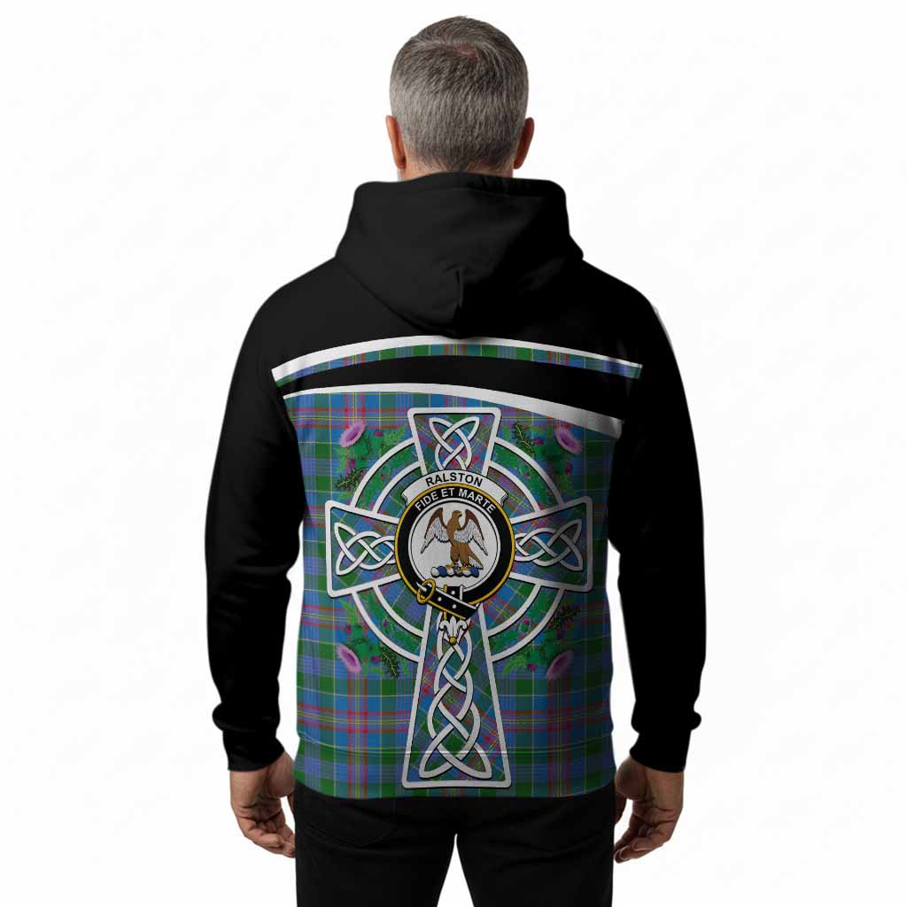 Ralston Tartan Crest Hoodie Scottish Thistle Celtic Cross Alba Gu Brath