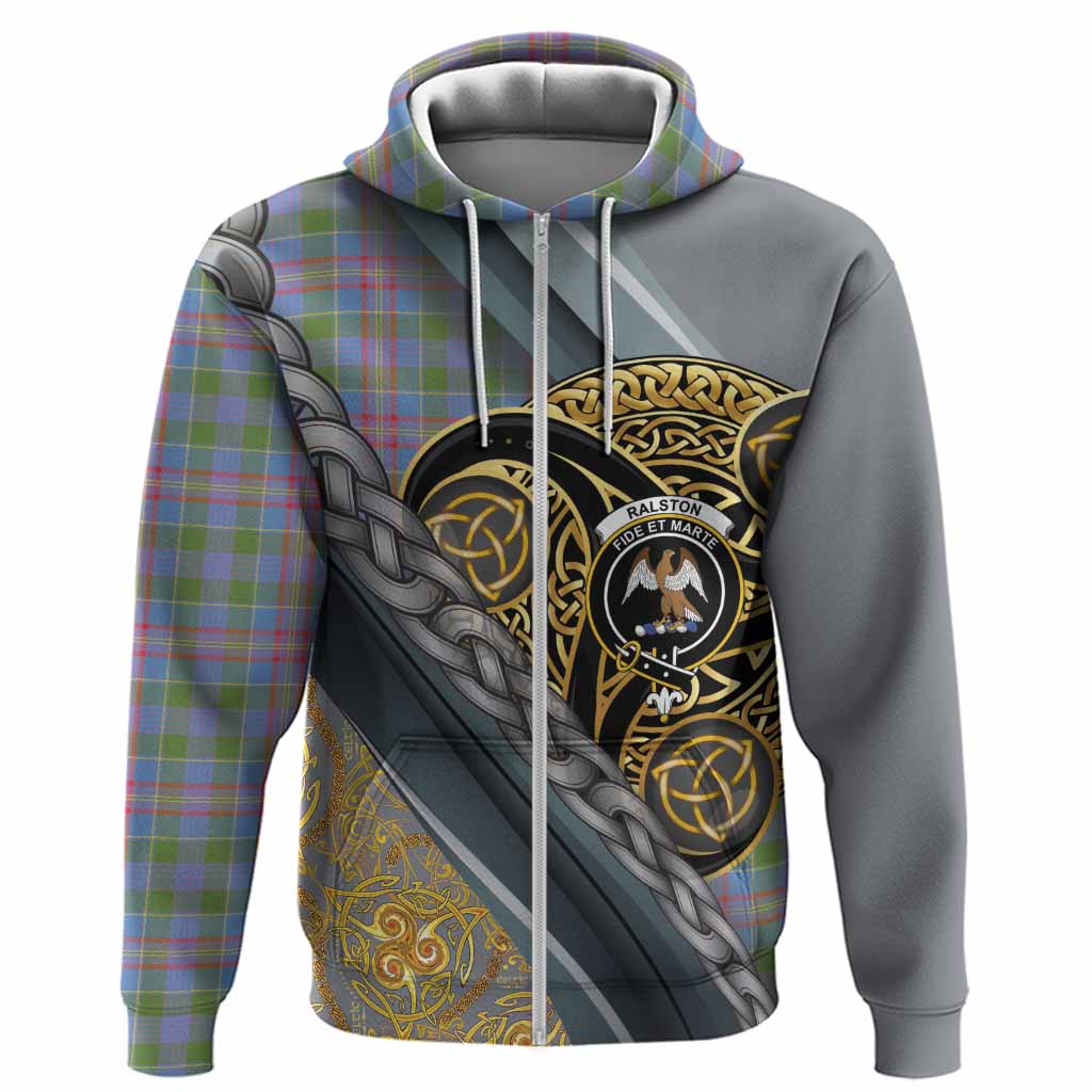 Ralston Tartan Crest Hoodie Scottish Triskele Celtic