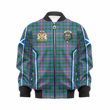 Ralston Tartan Crest Kid Bomber Jacket Scotland Coat of Arm Flag Style - Tartan Vibes Clothing