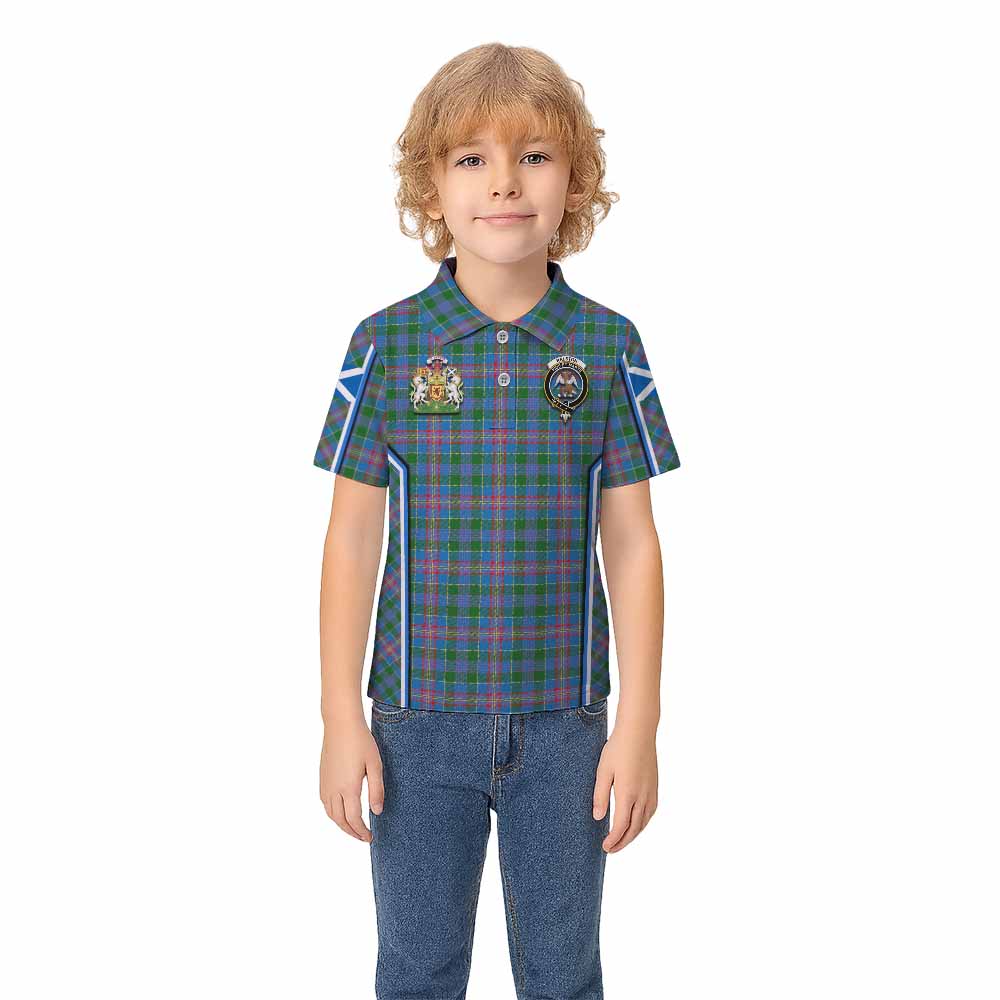 Ralston Tartan Crest Kid Polo Shirt Scotland Coat of Arm Flag Style - Tartan Vibes Clothing
