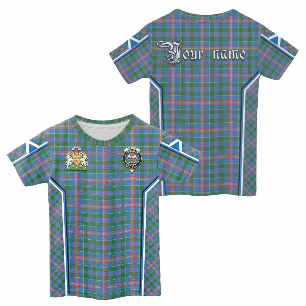 Ralston Tartan Crest Kid T-shirt Scotland Coat of Arm Flag Style - Tartan Vibes Clothing