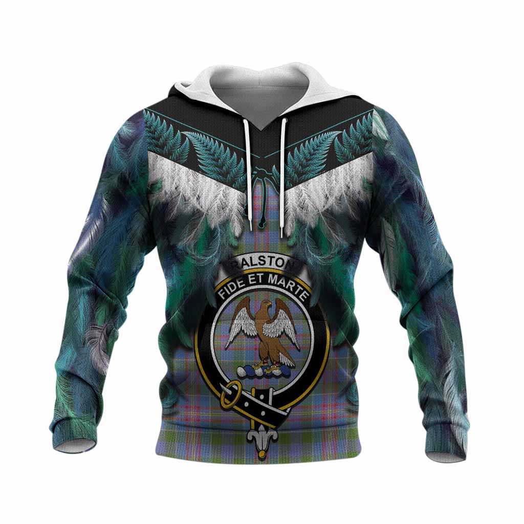 Ralston Tartan Crest Knitted Hoodie New Zealand Maori Korowai Cloak