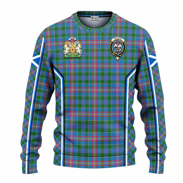 Ralston Tartan Crest Knitted Sweater Scotland Coat of Arm Flag Style
