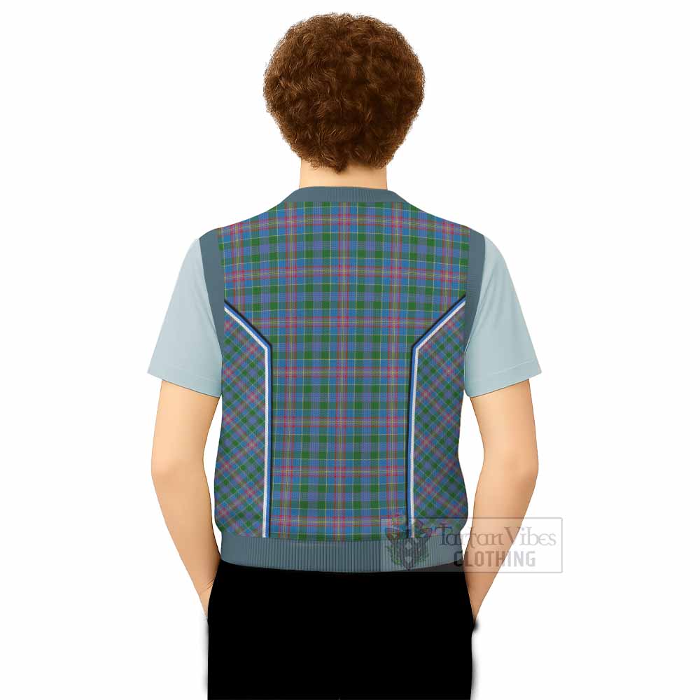 Ralston Tartan Crest Knitted V-Neck Vest Scotland Coat of Arm Flag Style - Tartan Vibes Clothing