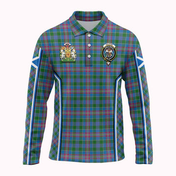 Ralston Tartan Crest Long Sleeve Polo Shirt Scotland Coat of Arm Flag Style