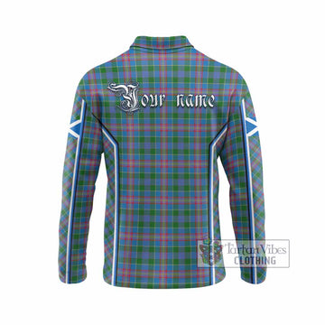 Ralston Tartan Crest Long Sleeve Polo Shirt Scotland Coat of Arm Flag Style