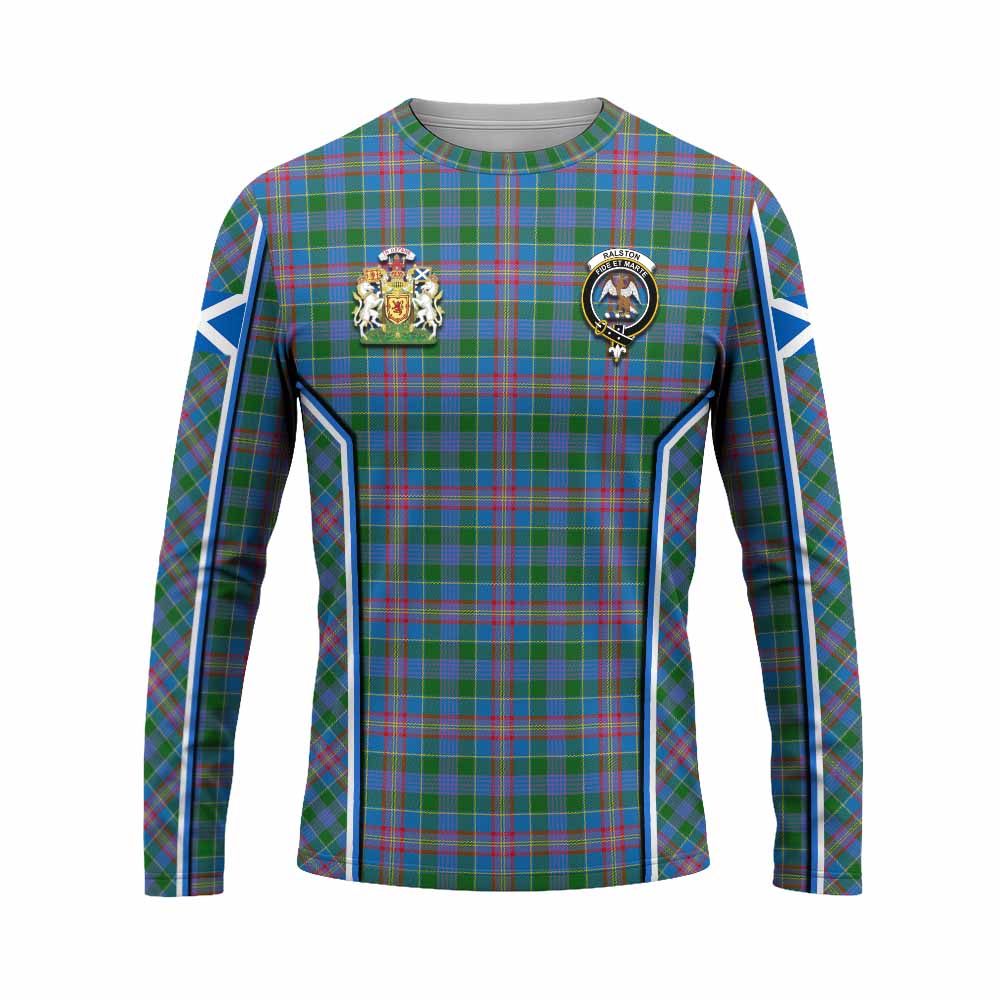 Ralston Tartan Crest Long Sleeve T-Shirt Scotland Coat of Arm Flag Style - Tartan Vibes Clothing
