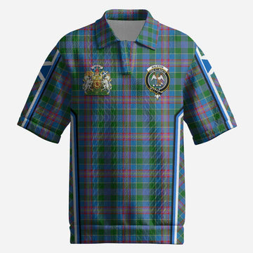 Ralston Tartan Crest Men’s Polo Sweater Top Scotland Coat of Arm Flag Style