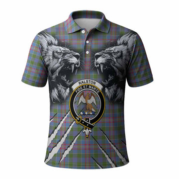 Ralston Tartan Crest Polo Shirt Ferocious Lion Style