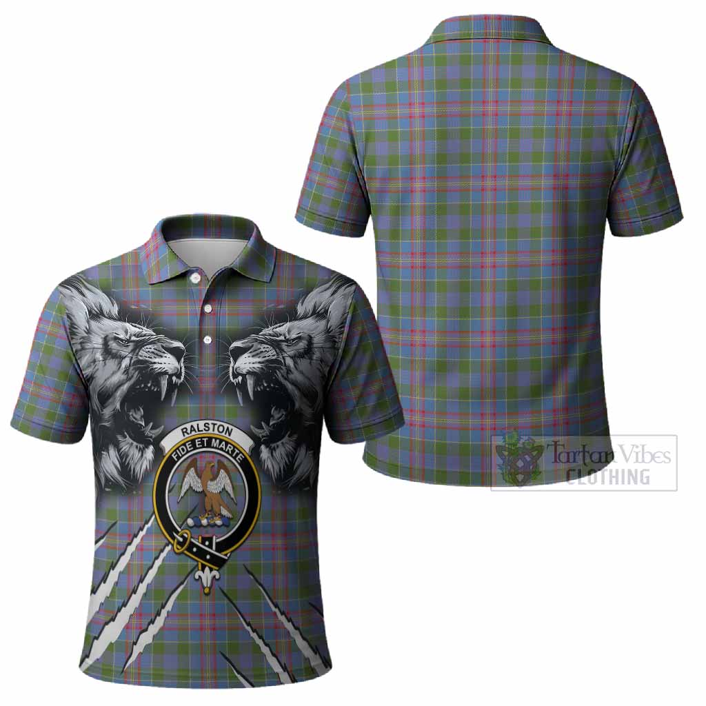 Ralston Tartan Crest Polo Shirt Ferocious Lion Style