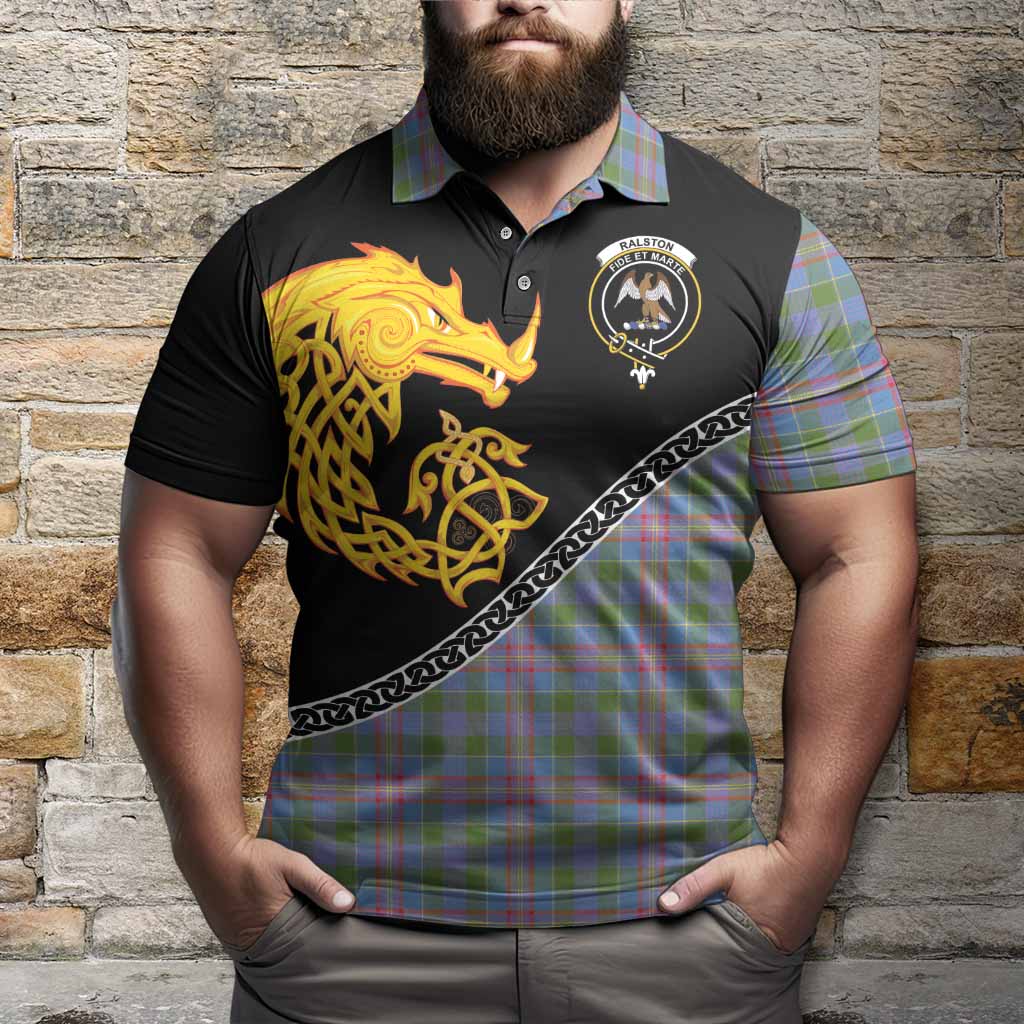 Ralston Tartan Crest Polo Shirt Legendary Dragon Knot Half Style