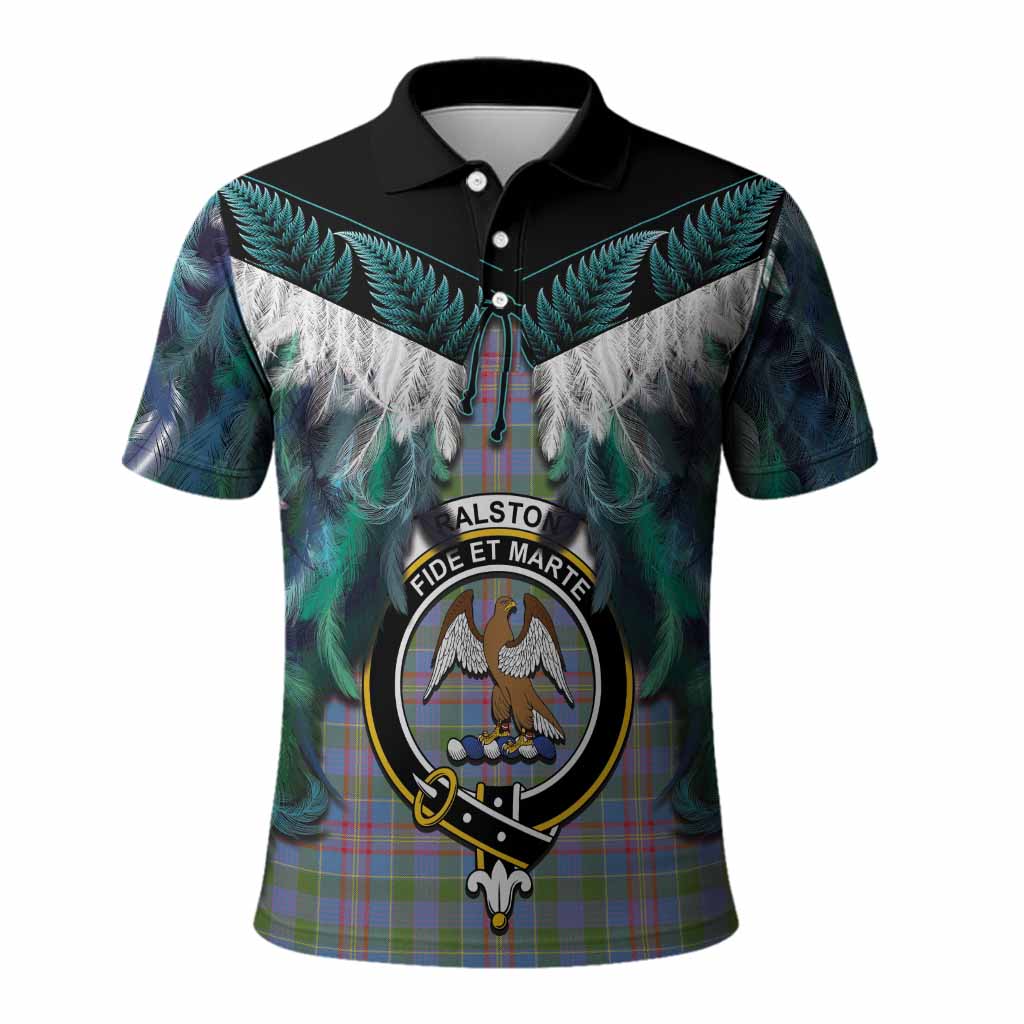 Ralston Tartan Crest Polo Shirt New Zealand Maori Korowai Cloak