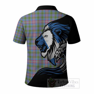 Ralston Tartan Crest Polo Shirt Scottish Golden Lions Wave Flow