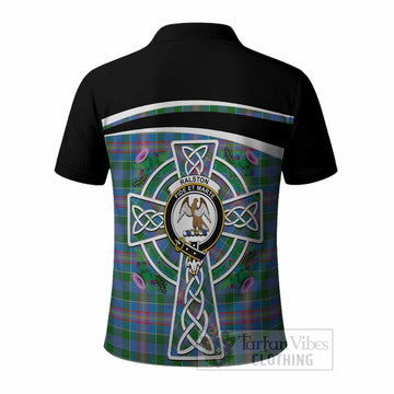 Ralston Tartan Crest Polo Shirt Scottish Thistle Celtic Cross Alba Gu Brath