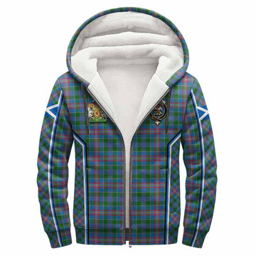 Ralston Tartan Crest Sherpa Hoodie Scotland Coat of Arm Flag Style