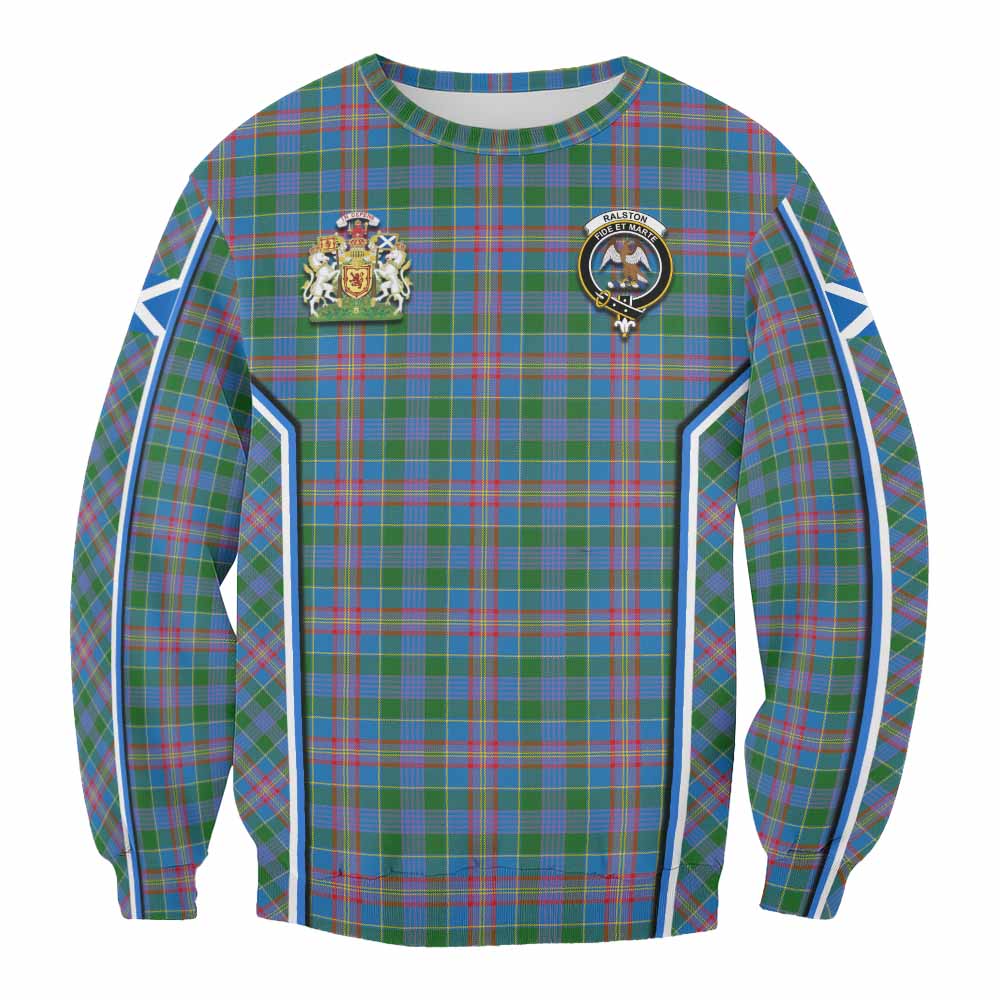 Ralston Tartan Crest Sweatshirt Scotland Coat of Arm Flag Style - Tartan Vibes Clothing