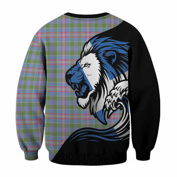 Ralston Tartan Crest Sweatshirt Scottish Golden Lions Wave Flow