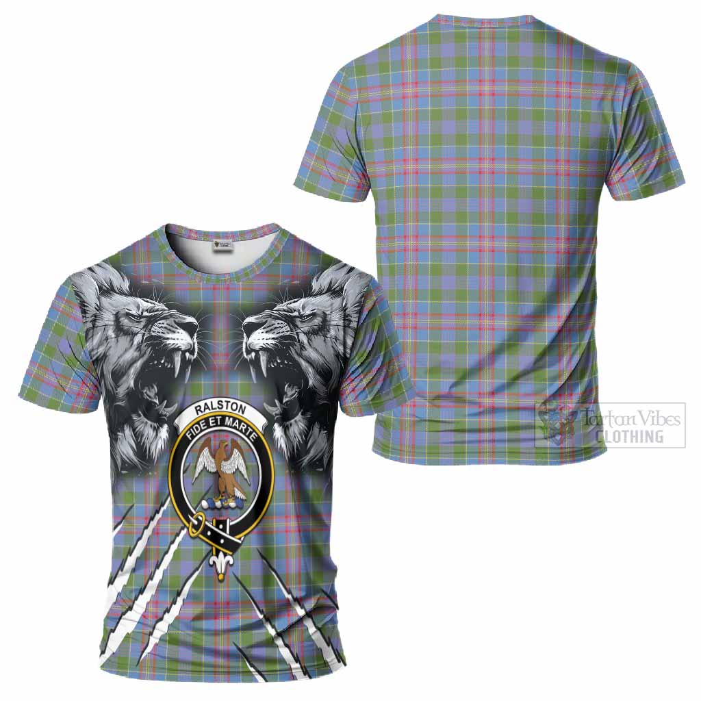 Ralston Tartan Crest T-Shirt Ferocious Lion Style