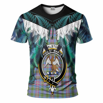 Ralston Tartan Crest T-Shirt New Zealand Maori Korowai Cloak