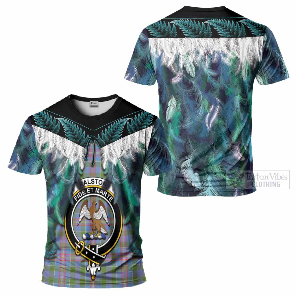 Ralston Tartan Crest T-Shirt New Zealand Maori Korowai Cloak