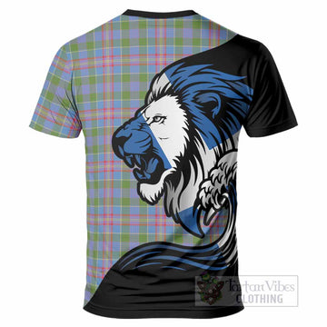Ralston Tartan Crest T-Shirt Scottish Golden Lions Wave Flow