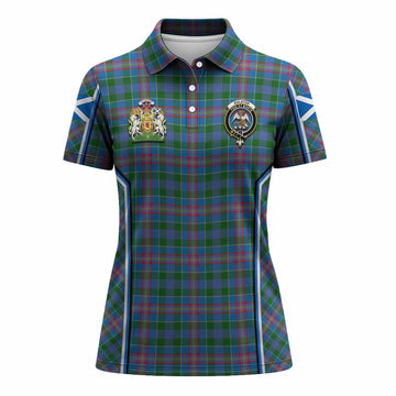 Ralston Tartan Crest Women's Polo Shirt Scotland Coat of Arm Flag Style