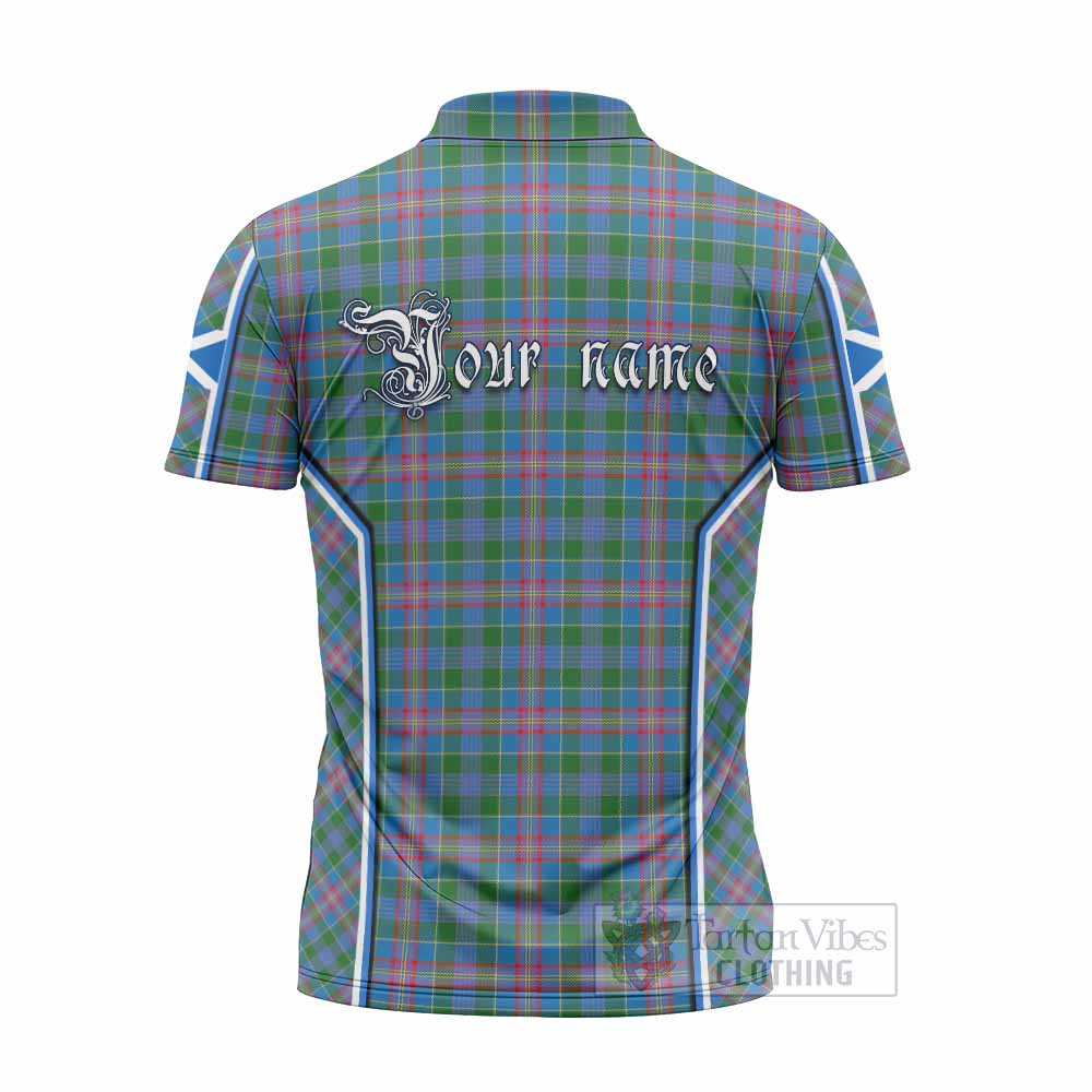 Ralston Tartan Crest Zipper Polo Shirt Scotland Coat of Arm Flag Style - Tartan Vibes Clothing