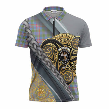 Ralston Tartan Crest Zipper Polo Shirt Scottish Triskele Celtic