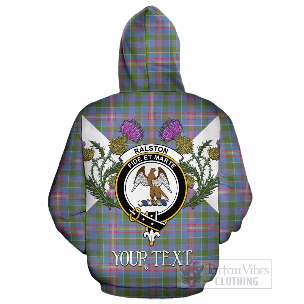 Ralston Tartan Family Crest Cotton Hoodie Scottish Burns Night Thistle Floral