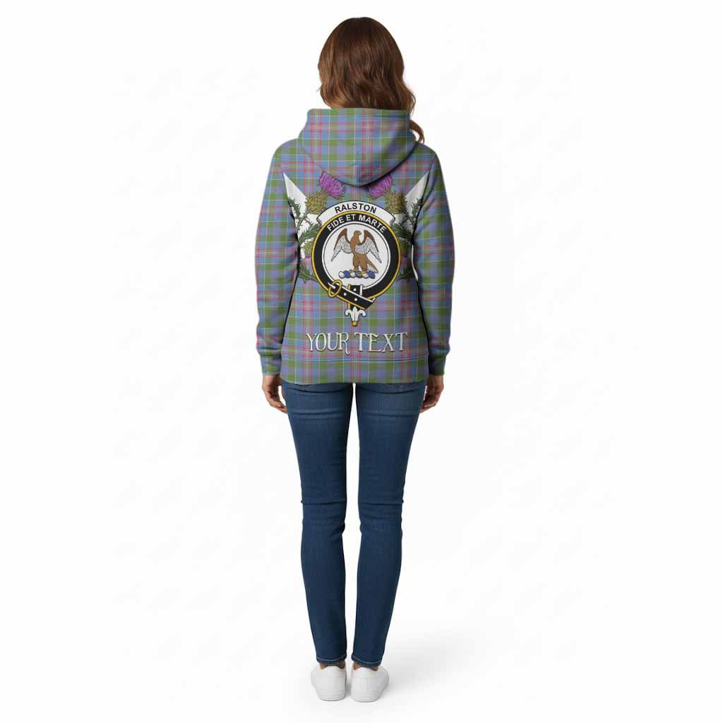 Ralston Tartan Family Crest Cotton Hoodie Scottish Burns Night Thistle Floral