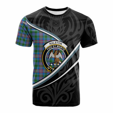 Ralston Tartan Family Crest Cotton T-shirt Celtic Scottish Thistle Floral - Tartan Vibes Clothing