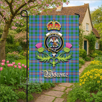Ralston Tartan Family Crest Garden Flag Royal Thistle Welcome Style