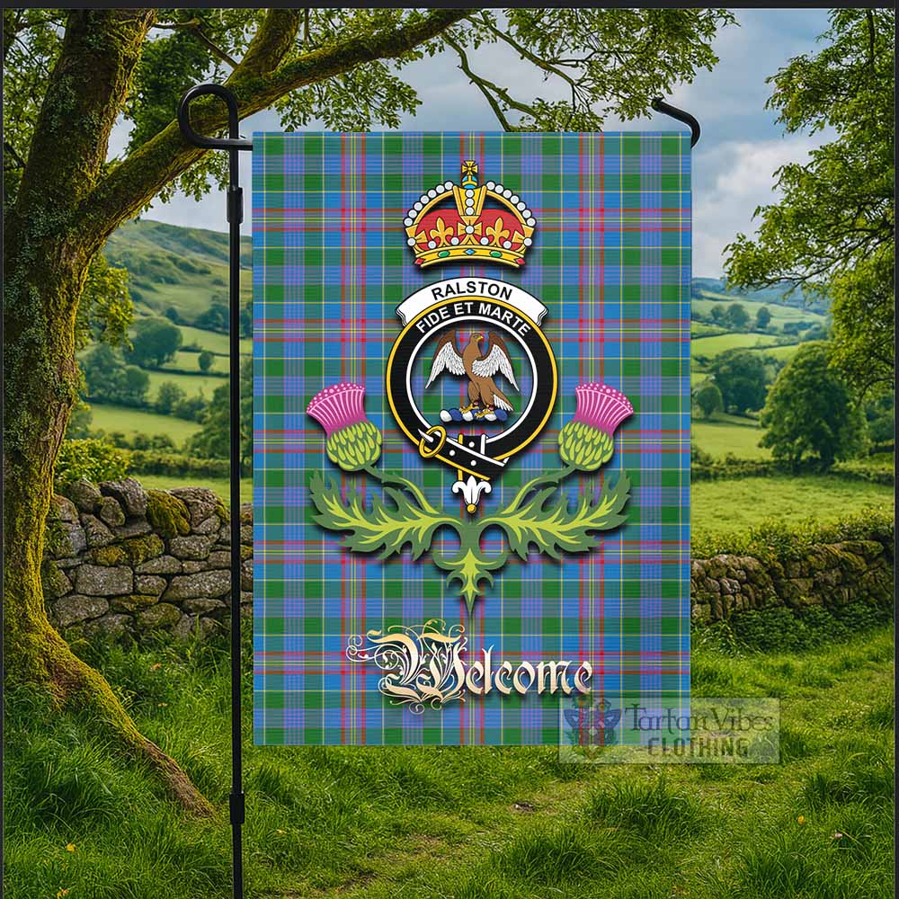 Ralston Tartan Family Crest Garden Flag Royal Thistle Welcome Style - Tartan Vibes Clothing