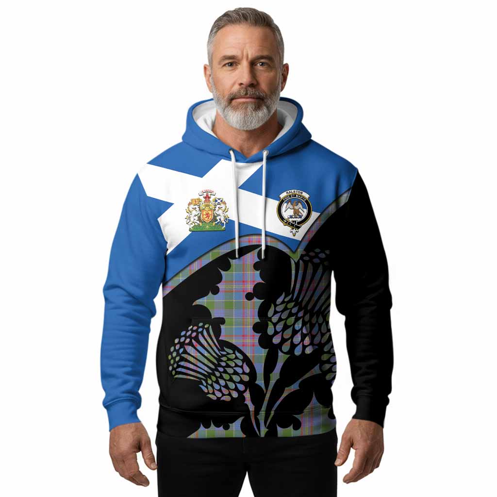 Ralston Tartan Family Crest Hoodie Scotland Thistle Floral Flag Style