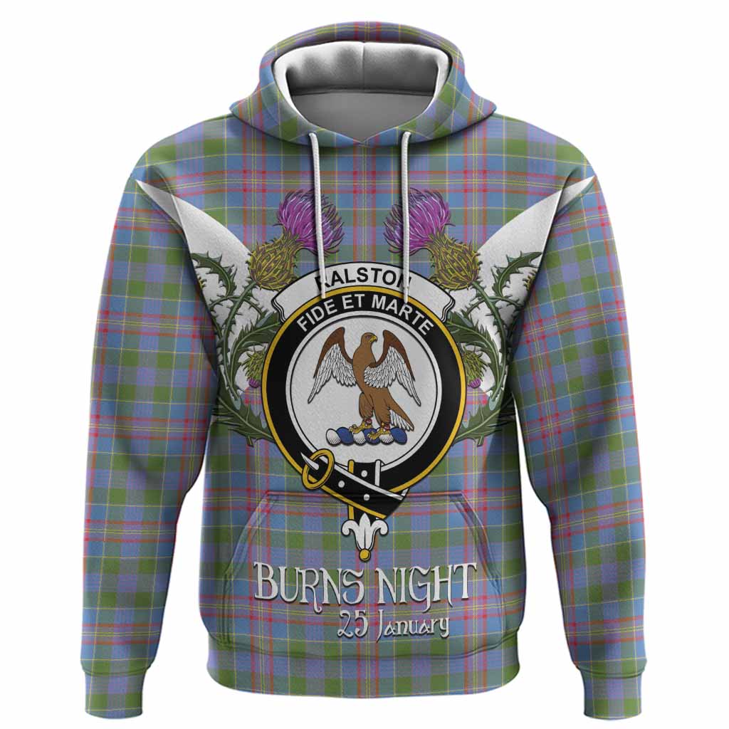 Ralston Tartan Family Crest Hoodie Scottish Burns Night Thistle Floral