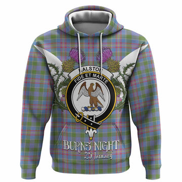 Ralston Tartan Family Crest Hoodie Scottish Burns Night Thistle Floral