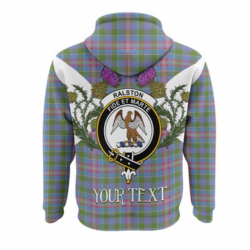 Ralston Tartan Family Crest Hoodie Scottish Burns Night Thistle Floral