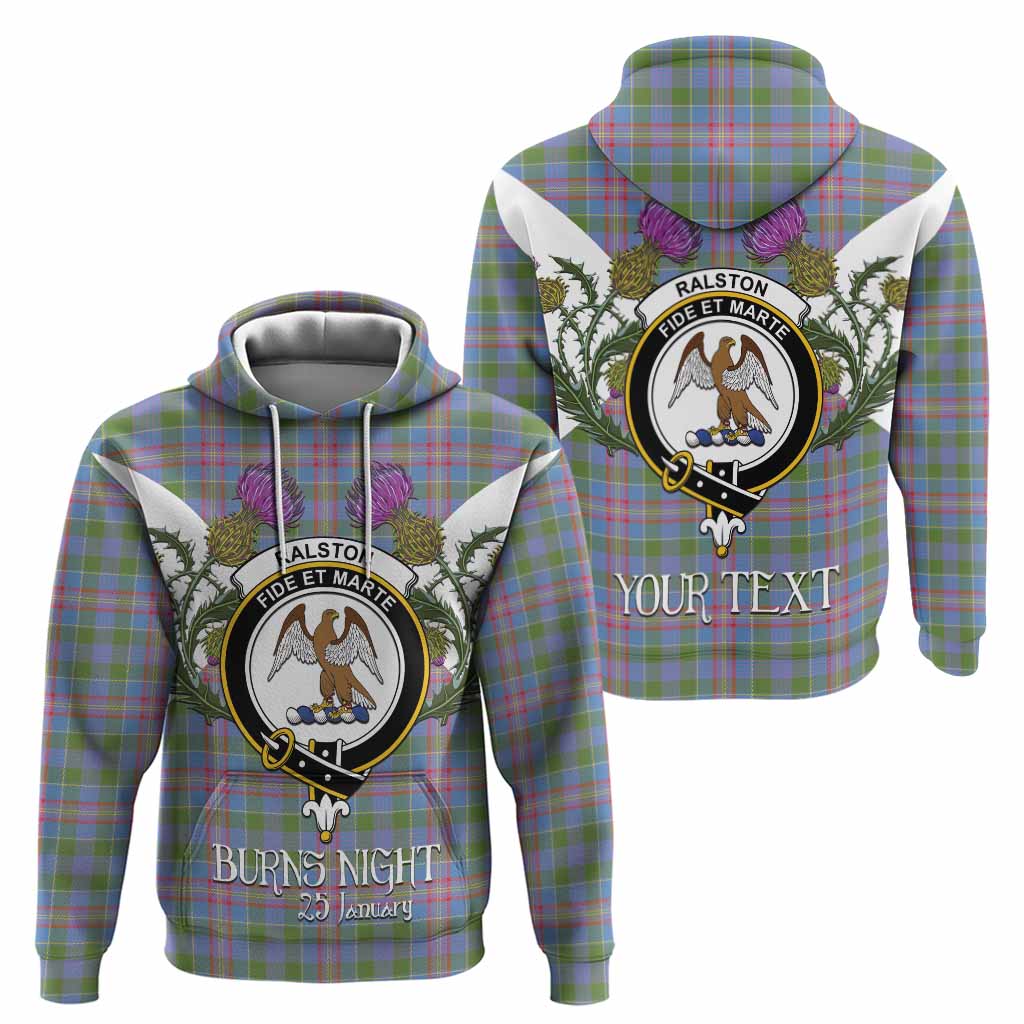 Ralston Tartan Family Crest Hoodie Scottish Burns Night Thistle Floral