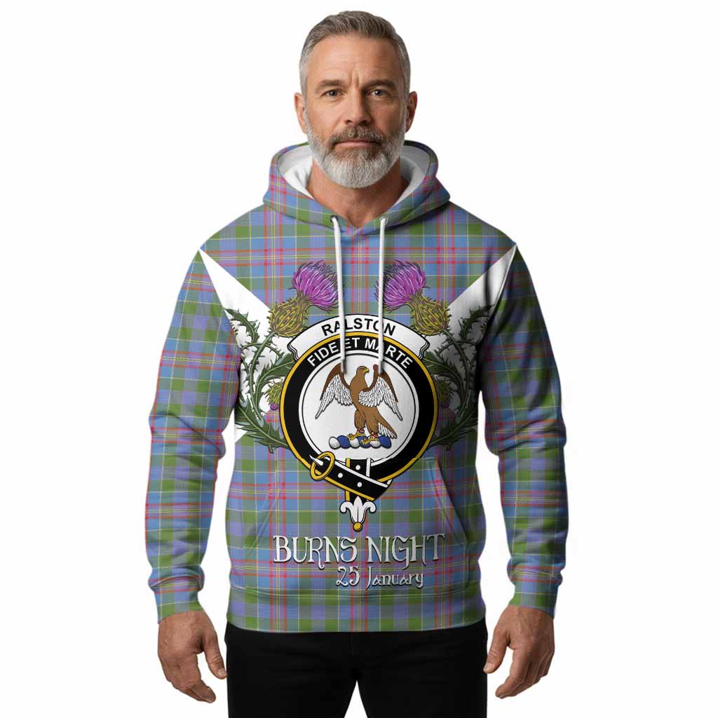 Ralston Tartan Family Crest Hoodie Scottish Burns Night Thistle Floral
