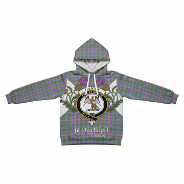 Ralston Tartan Family Crest Kid Hoodie Scottish Burns Night Thistle Floral