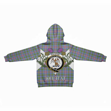 Ralston Tartan Family Crest Kid Hoodie Scottish Burns Night Thistle Floral