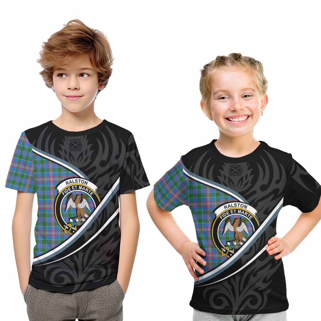 Ralston Tartan Family Crest Kid T-shirt Celtic Scottish Thistle Floral - Tartan Vibes Clothing