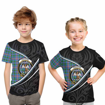 Ralston Tartan Family Crest Kid T-shirt Celtic Scottish Thistle Floral