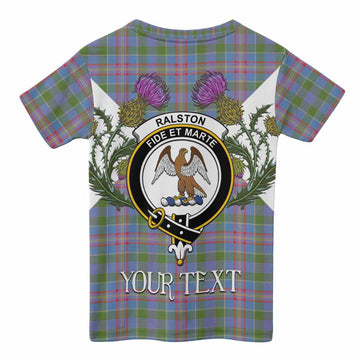 Ralston Tartan Family Crest Kid T-shirt Scottish Burns Night Thistle Floral