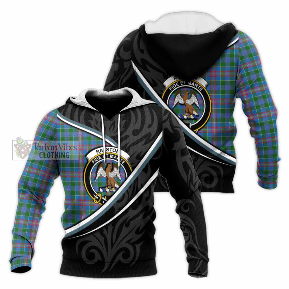 Ralston Tartan Family Crest Knitted Hoodie Celtic Scottish Thistle Floral - Tartan Vibes Clothing