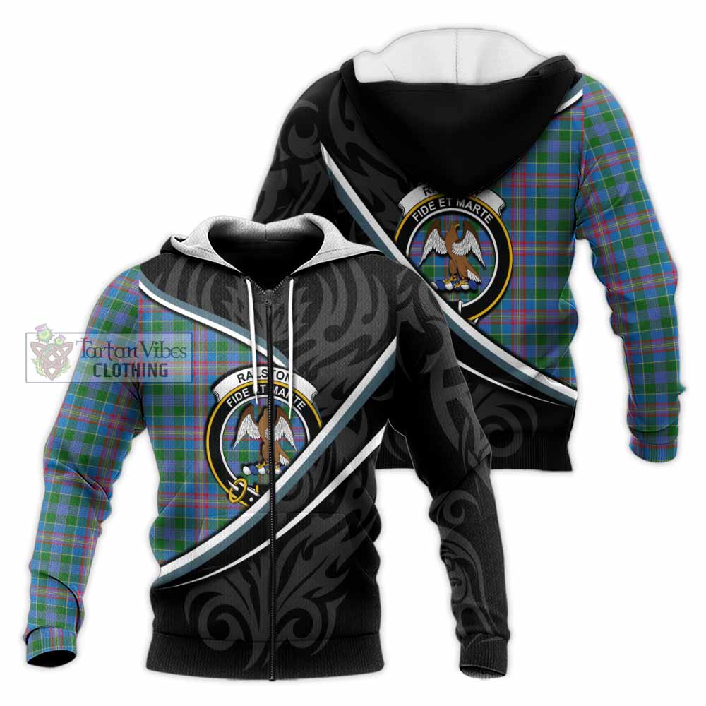 Ralston Tartan Family Crest Knitted Hoodie Celtic Scottish Thistle Floral - Tartan Vibes Clothing