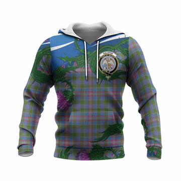 Ralston Tartan Family Crest Knitted Hoodie Thistle in Minimalism