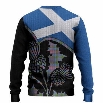 Ralston Tartan Family Crest Knitted Sweater Scotland Thistle Floral Flag Style